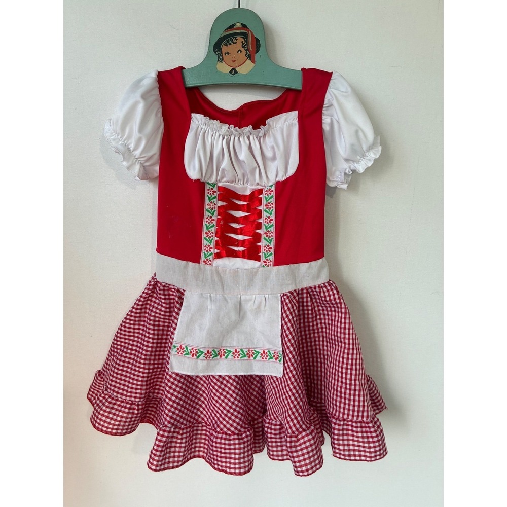 Leg Avenue Red Riding Hood Costume Gingham Dirndl Kids Small Red Excellent
